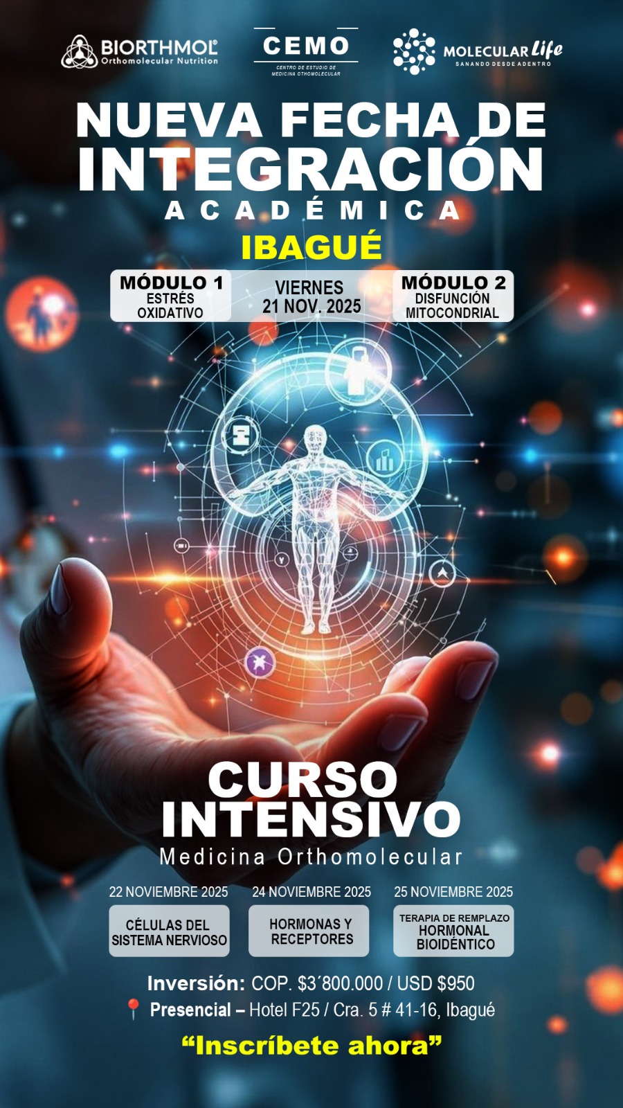 Curso intensivo Medicina Orthomolecular - Entendiendo los sistemas de información celular para una longevidad saludable